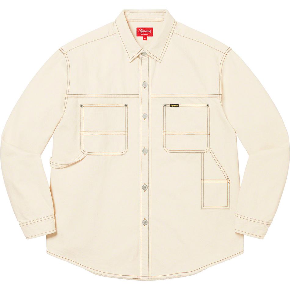 Beige Supreme Denim Painter Shirts | UK202IS