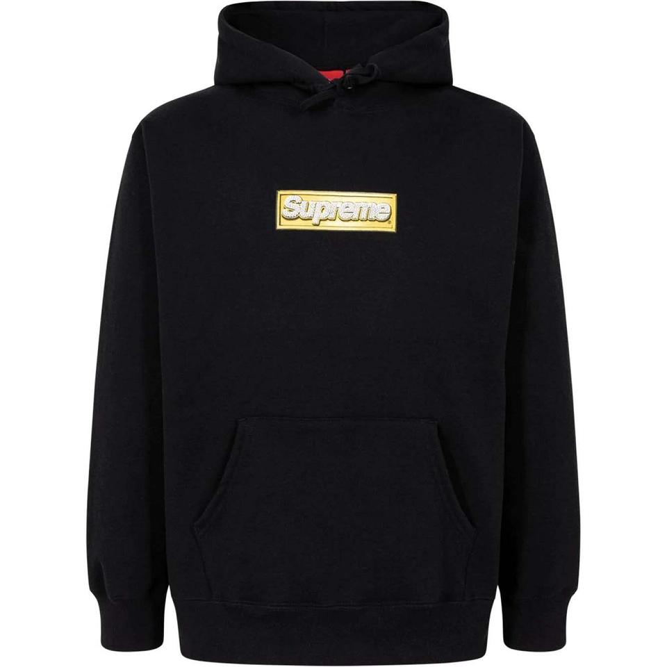 Black Supreme Bling Box Logo Hoodie | UK102SO