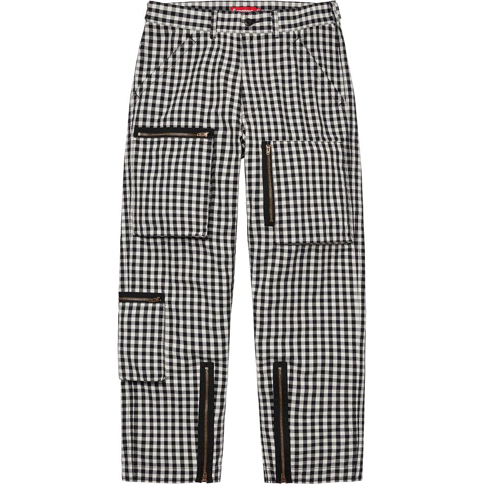 Black Supreme Gingham Flight Pant Pants | UK199TV