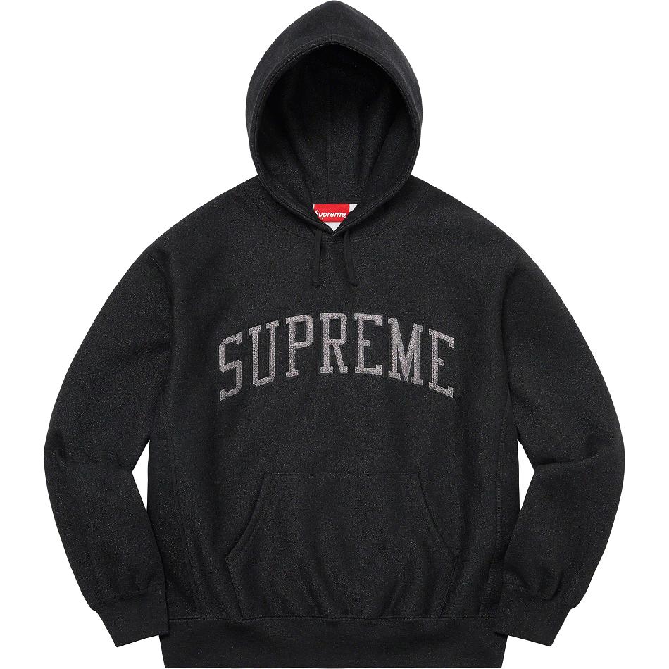 Black Supreme Glitter Arc Hooded Sweatshirts | UK293XF