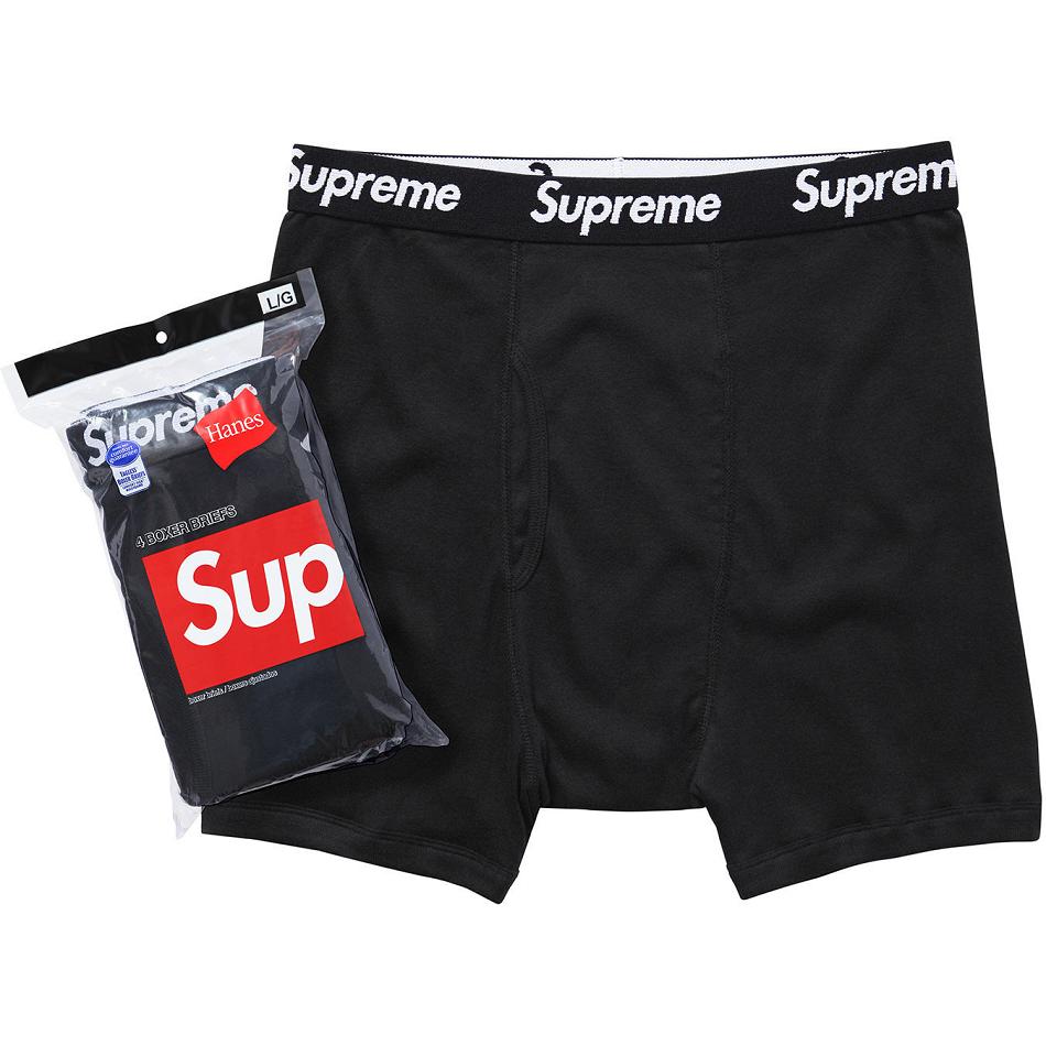 Black Supreme Hanes® Boxer Briefs (4 Pack) Underwear | UK489OR