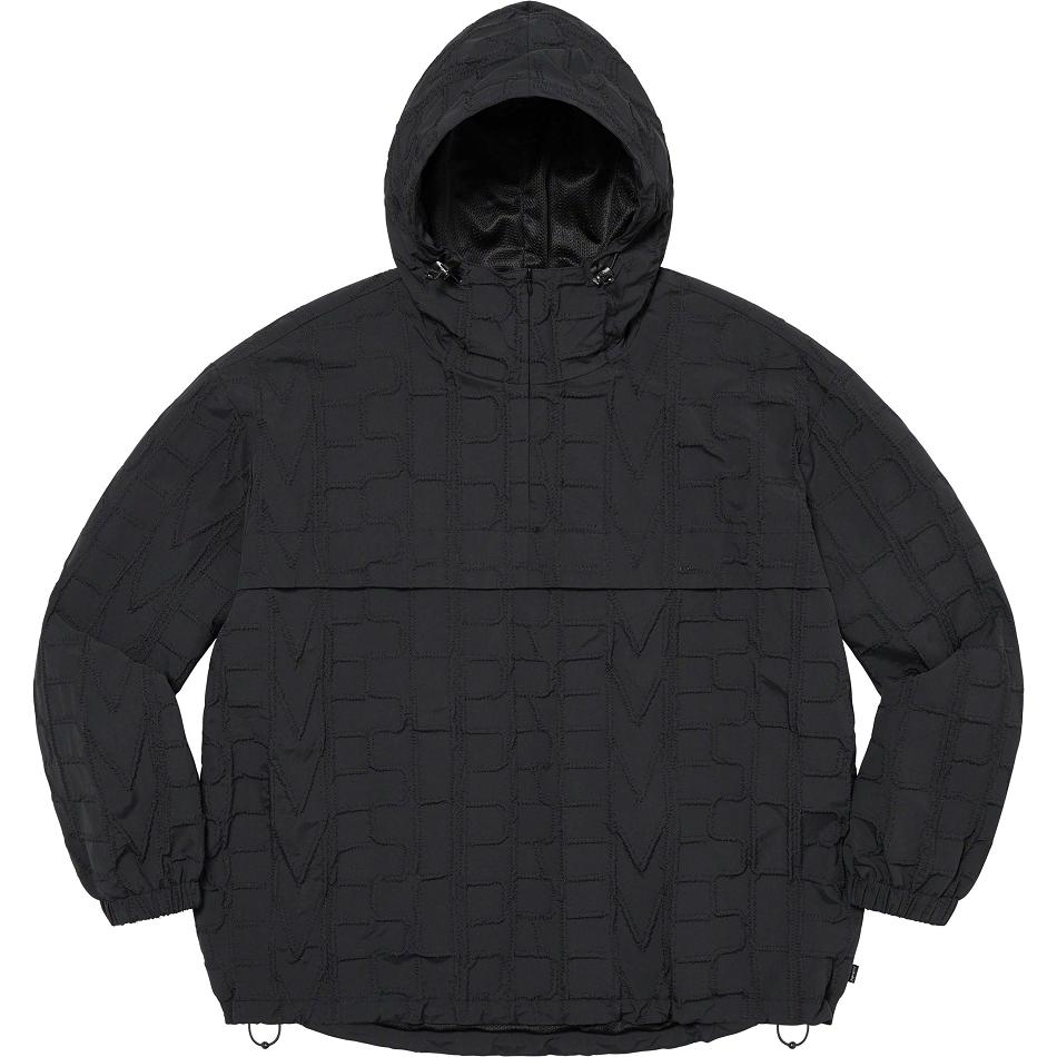 Black Supreme Repeat Stitch Anorak Jackets | UK149UT