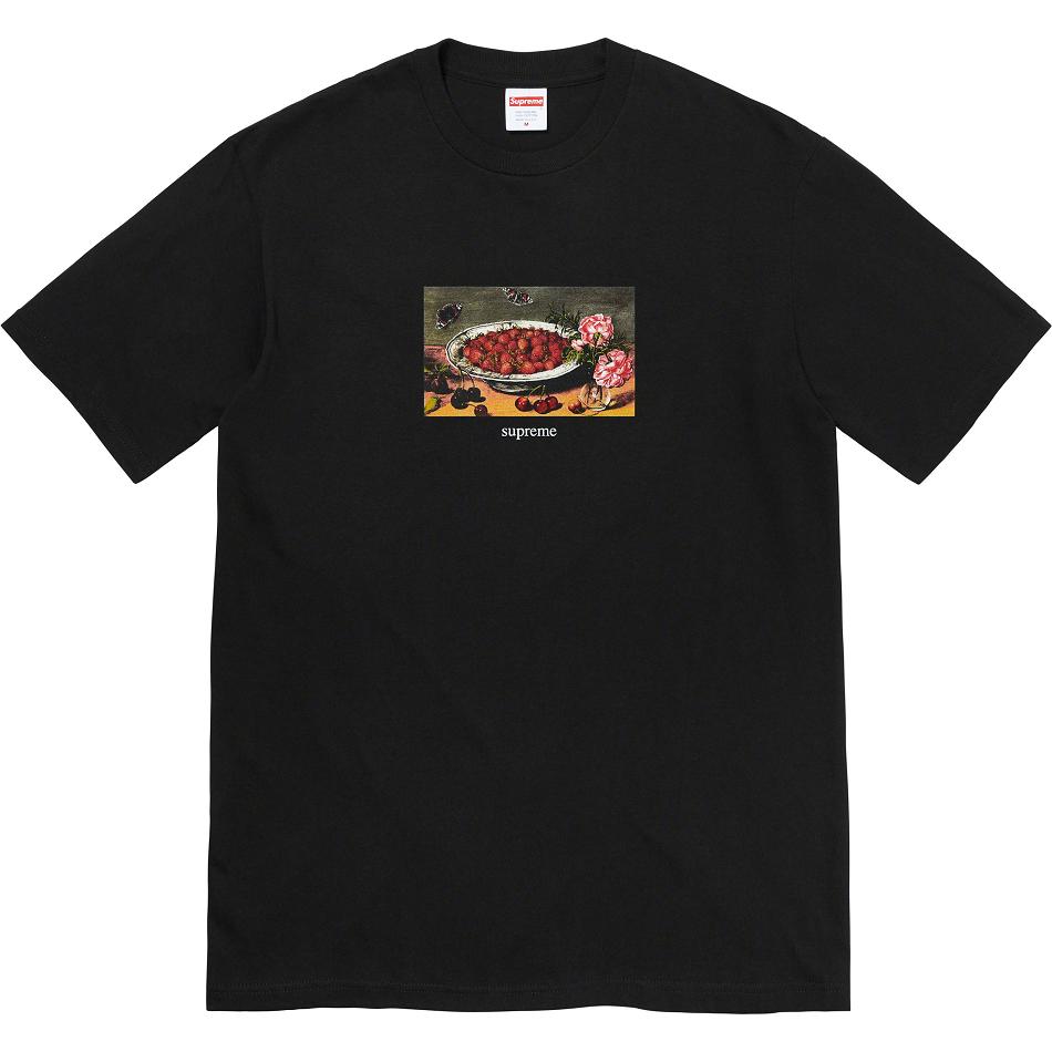 Black Supreme Strawberries Tee T Shirts | UK343LH