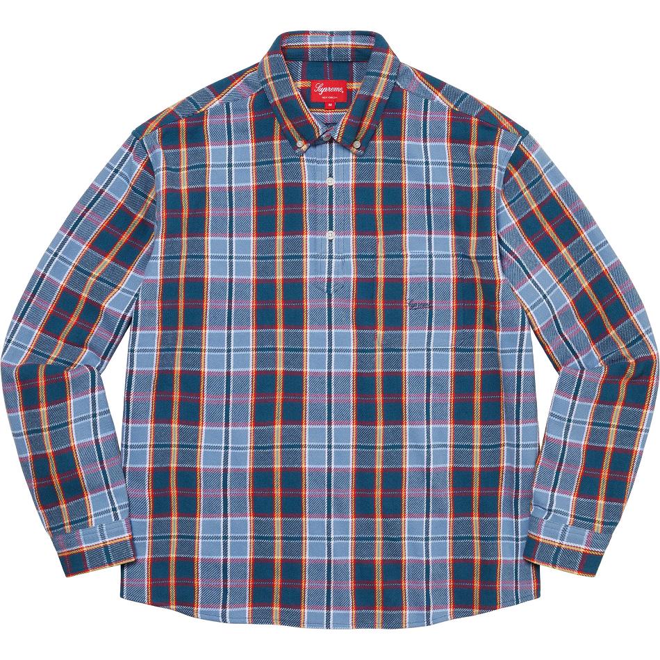 Blue Supreme Pullover Plaid Flannel Shirts | UK211JJ