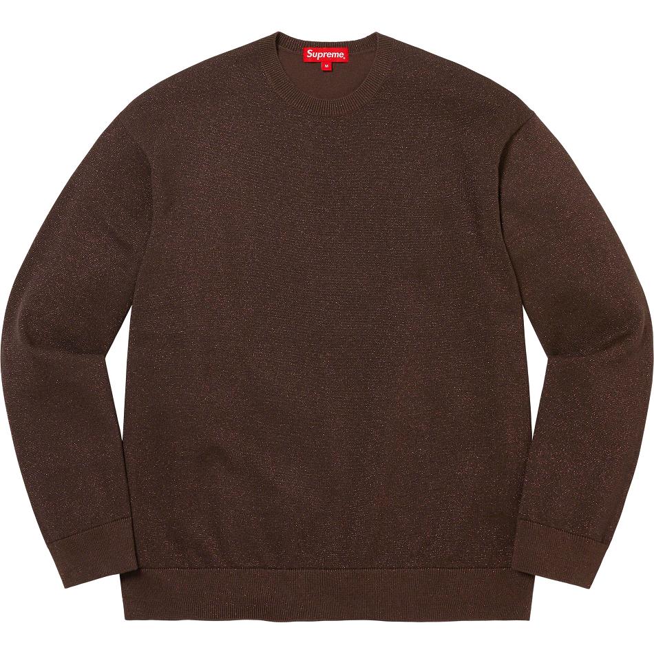 Brown Supreme Metallic L/S Top Sweaters | UK259DN