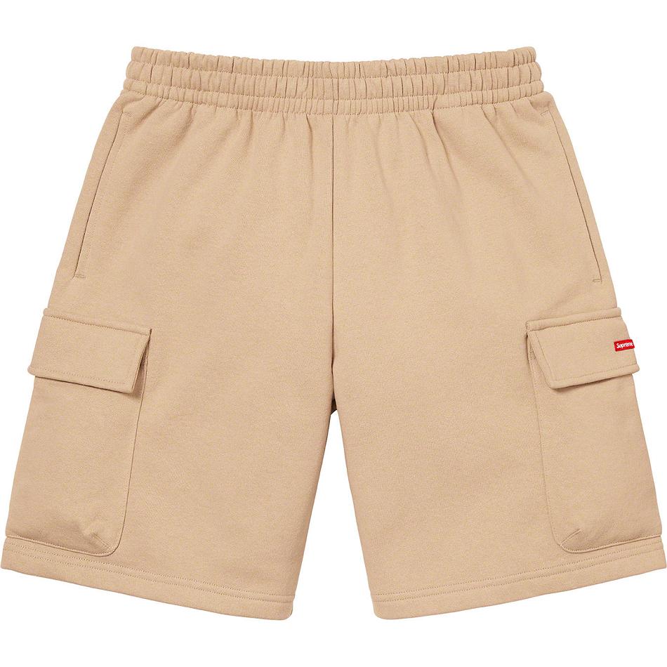 Brown Supreme Small Box Baggy Cargo Sweat Shorts | UK225TV