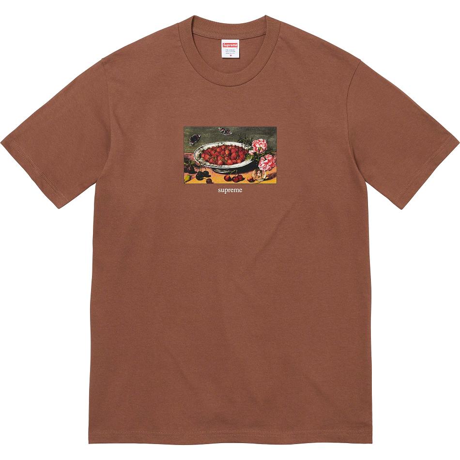 Brown Supreme Strawberries Tee T Shirts | UK340HK