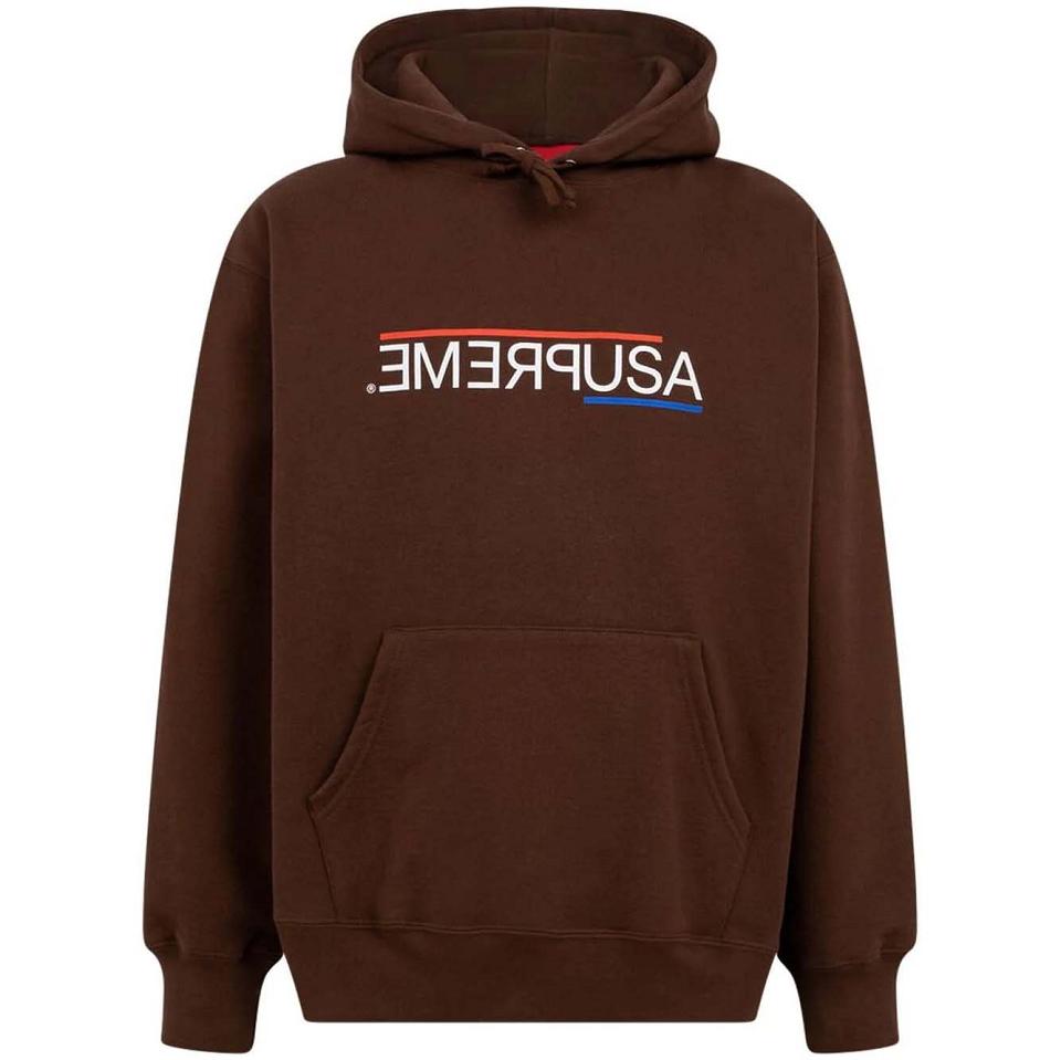 Brown Supreme USA Hoodie | UK129DN