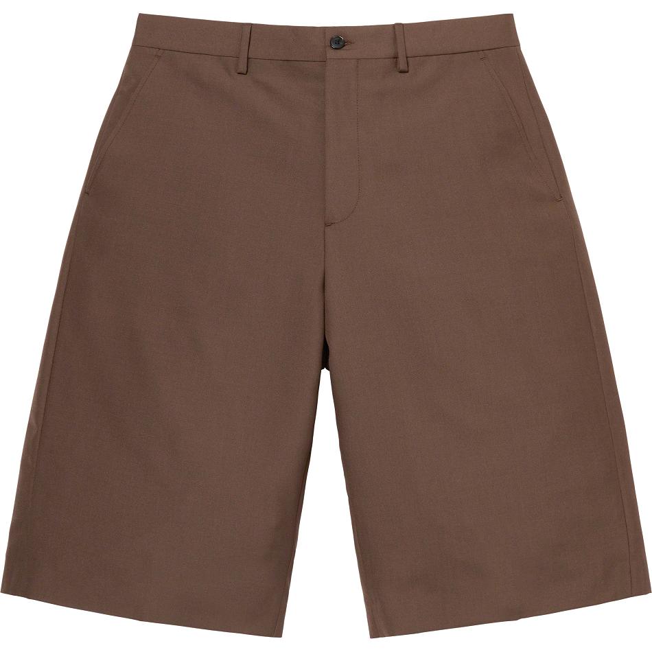 Brown Supreme Wool Trouser Shorts | UK240ZG