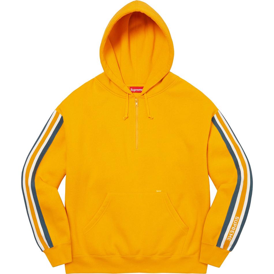 Gold Supreme Half Zip Hooded Sweatshirts | UK297NB