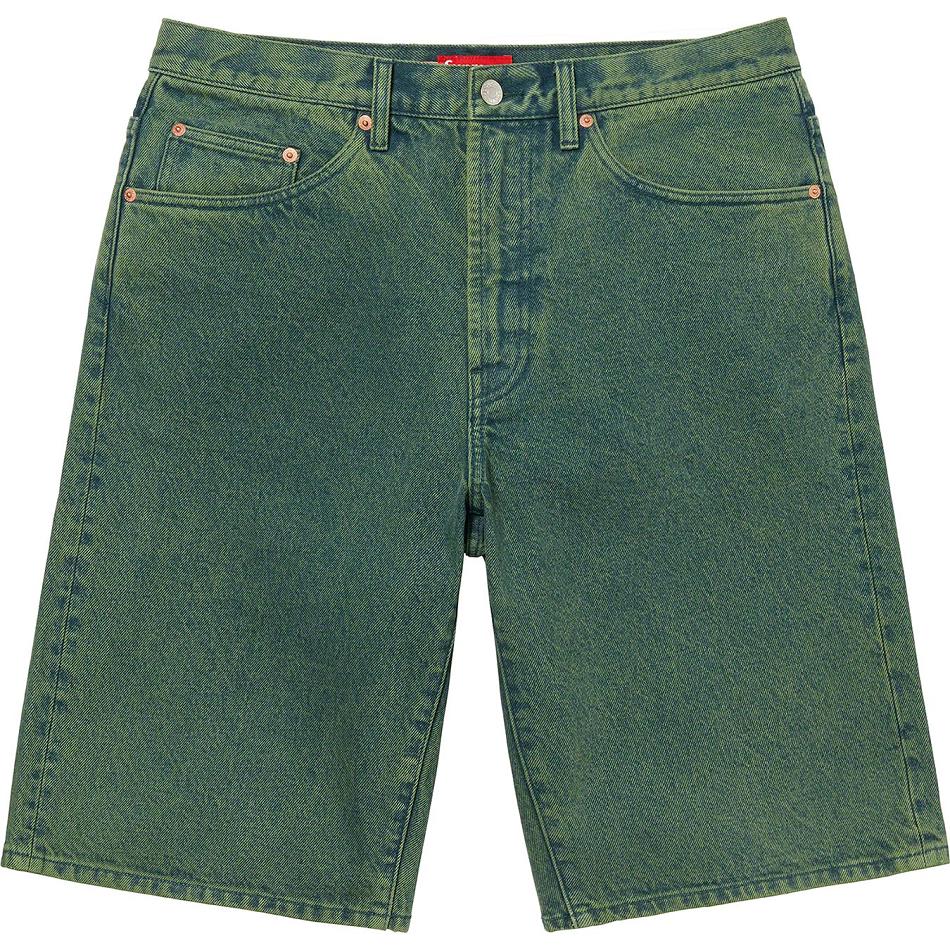 Green Supreme Baggy Denim Shorts | UK233DN