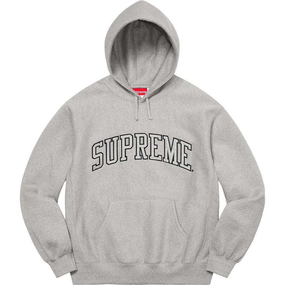 Grey Supreme Glitter Arc Hooded Sweatshirts | UK292ZG