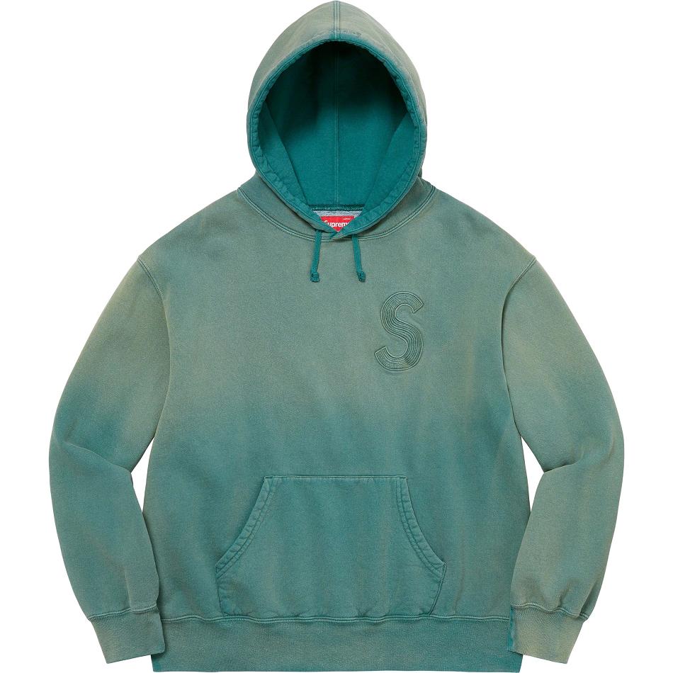 Navy Supreme Overdyed S Logo Hooded Sweatshirts | UK311DN