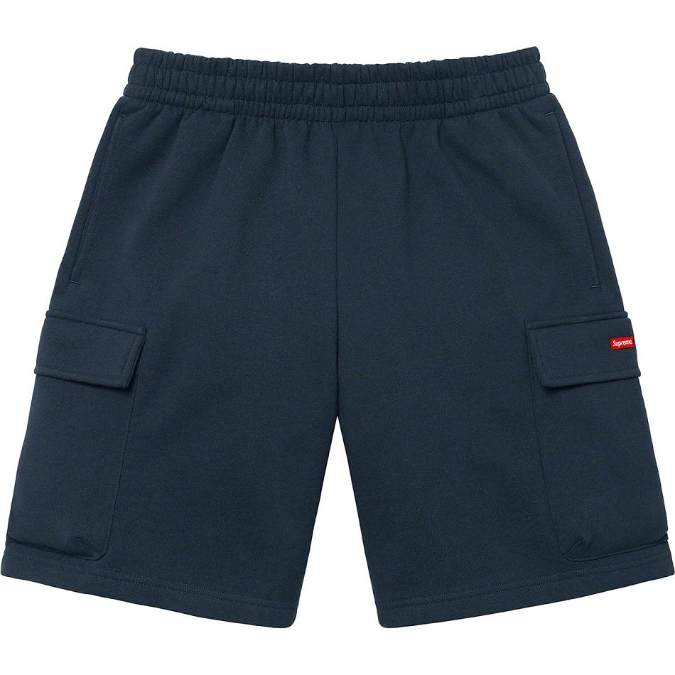 Navy Supreme Small Box Baggy Cargo Sweat Shorts | UK220MA