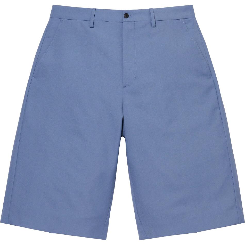 Navy Supreme Wool Trouser Shorts | UK239LH