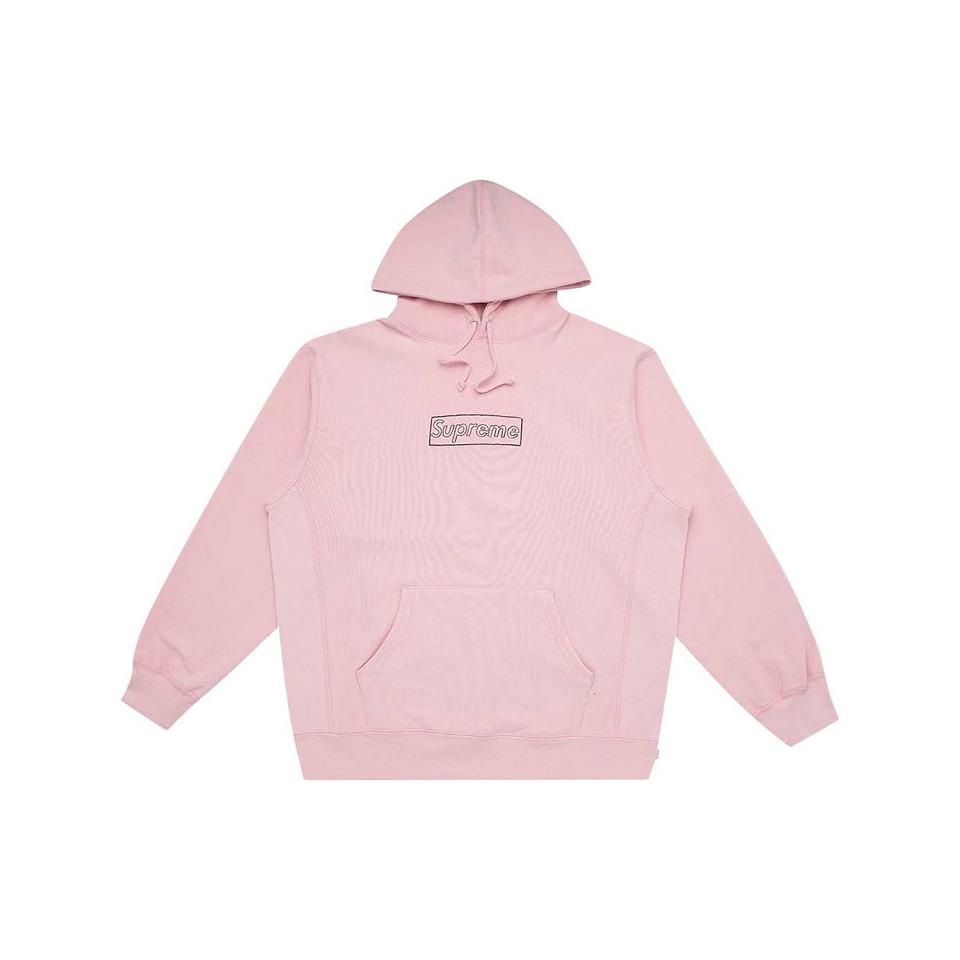 Pink Supreme Kaws Chalk Real Hoodie | UK114BC