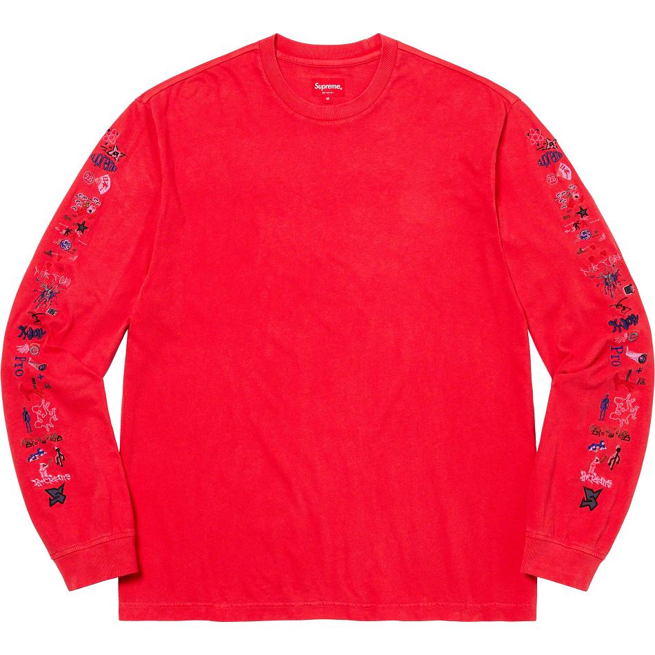 Red Supreme AOI Icons L/S Top Sweaters | UK277TV