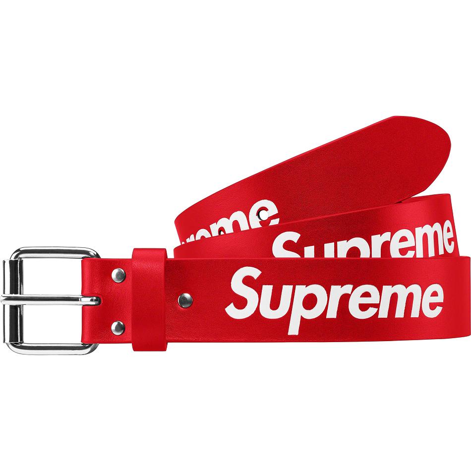 Red Supreme Repeat Leather Belt Belts | UK428MA