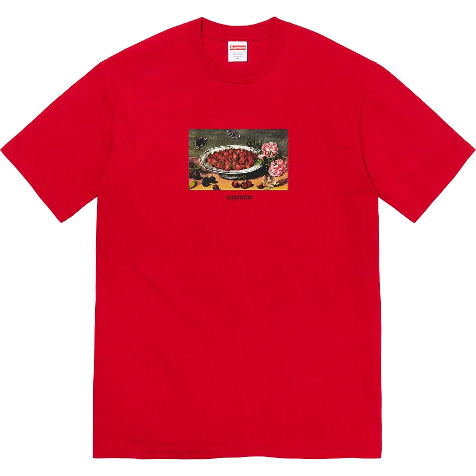 Red Supreme Strawberries Tee T Shirts | UK339GL