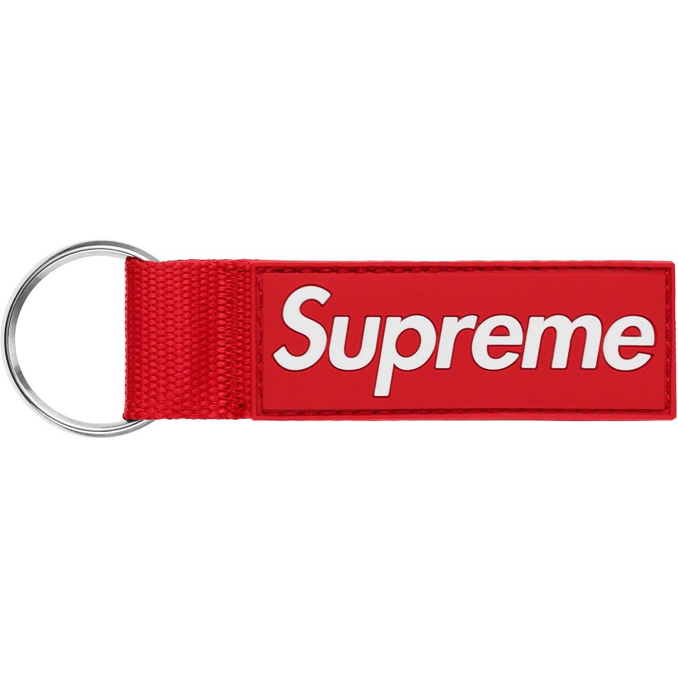 Red Supreme Webbing Keychain Accessories | UK408YU