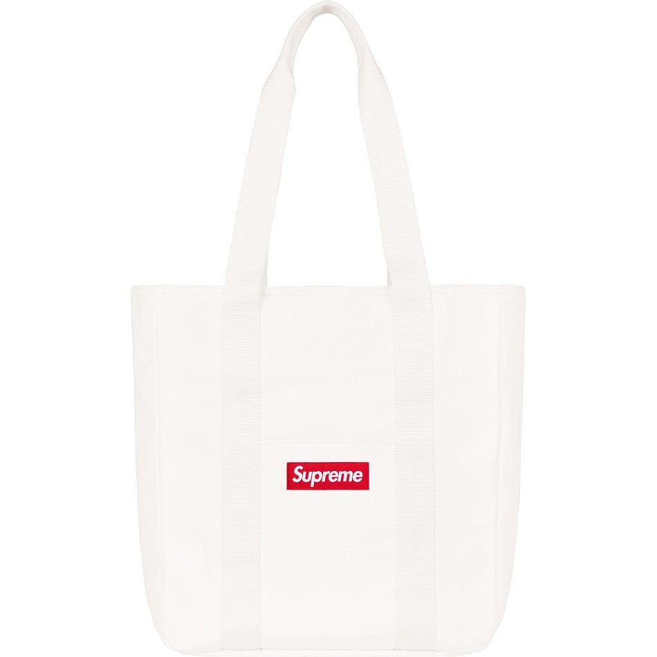 White Supreme Canvas Tote Bags | UK423XF