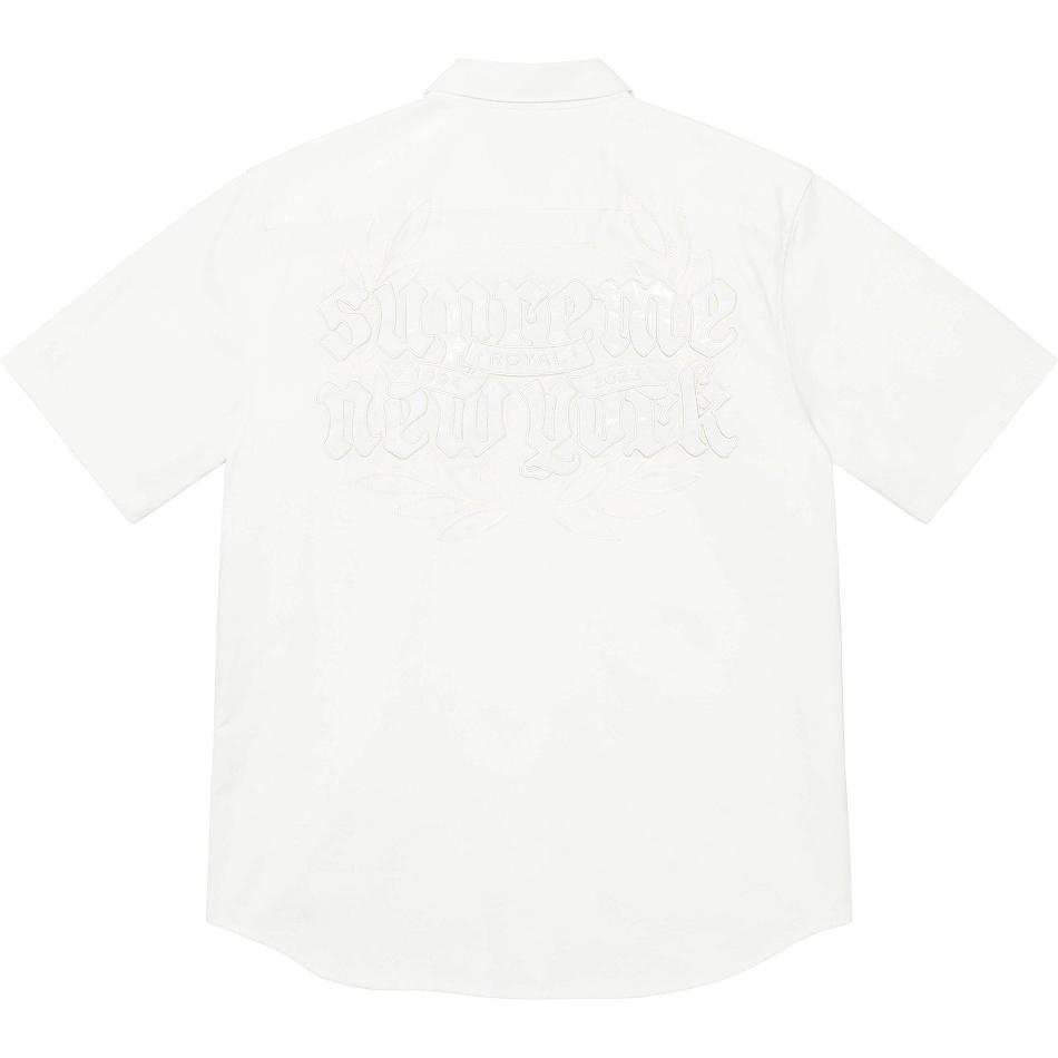 White Supreme Croc Patch S/S Work Shirts | UK205AP