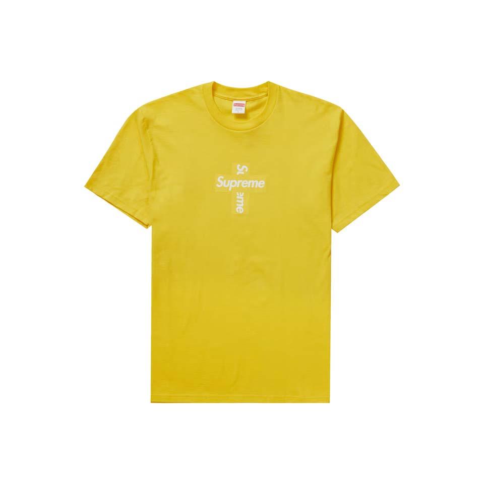 Yellow Supreme Cross Box Logo T Shirts | UK390FM