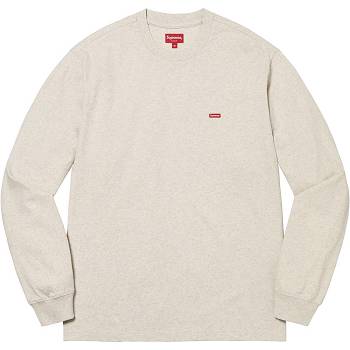 Beige Supreme Small Box L/S Tee Sweaters | UK248WY