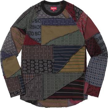 Black / Multicolor Supreme Patchwork Jacquard L/S Top Sweaters | UK266ZG