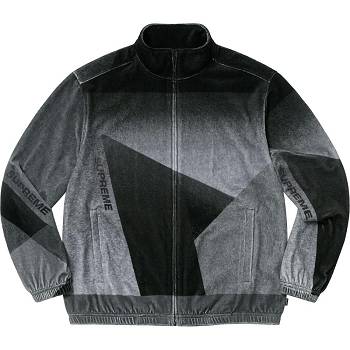 Black Supreme Geo Velour Track Jackets | UK141NB