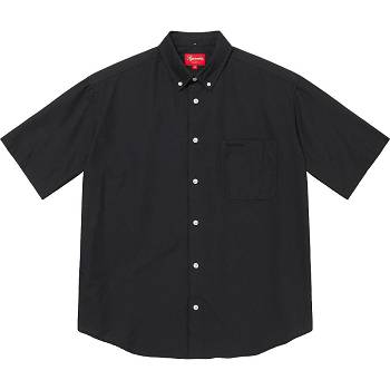 Black Supreme Loose Fit S/S Oxford Shirts | UK207DN