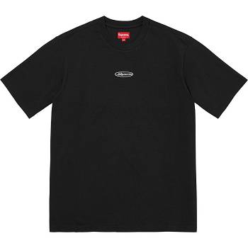 Black Supreme Oval Logo S/S Top Sweaters | UK254IS