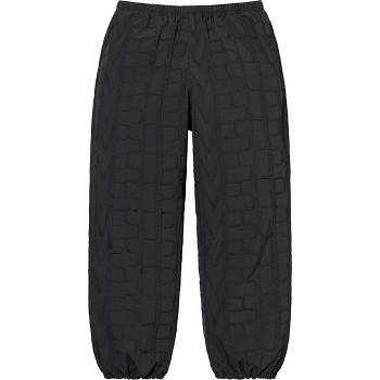 Black Supreme Repeat Stitch Track Pant Pants | UK191VD