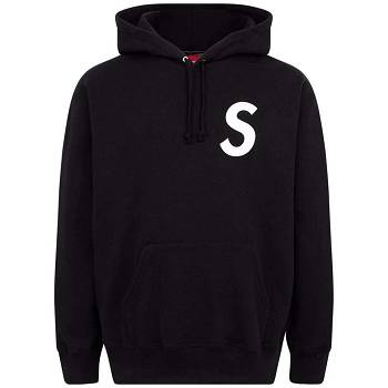 Black Supreme S Logo Split Hoodie | UK122YU