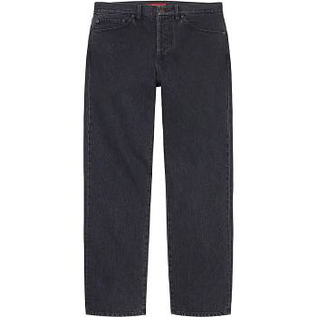 Black Supreme Stone Washed Black Slim Jean Pants | UK157GL