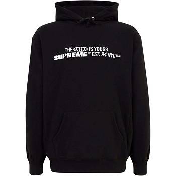 Black Supreme The World Is Yours Printed Hoodie | UK128SO