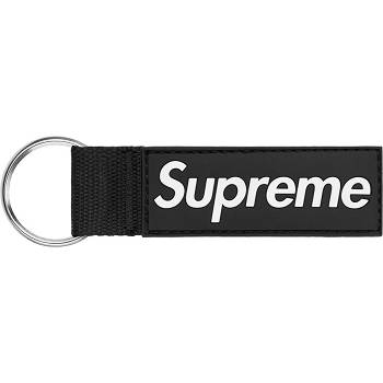 Black Supreme Webbing Keychain Accessories | UK409UT