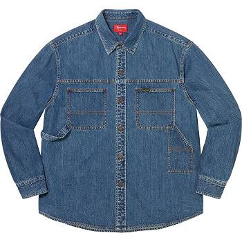 Blue Supreme Denim Painter Shirts | UK200YU