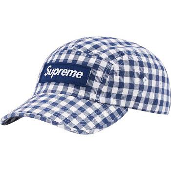 Blue Supreme Gingham Camp Cap Hats | UK476CE