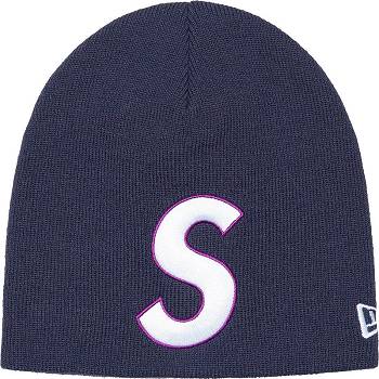 Blue Supreme New Era® S Logo Beanie Hats | UK442FM