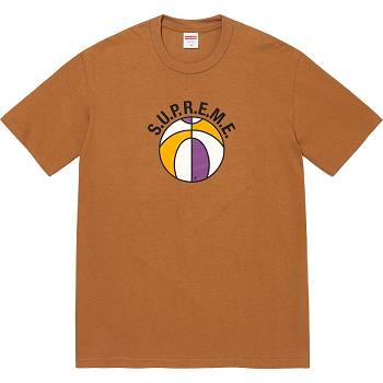 Brown Supreme League Tee T Shirts | UK360PQ