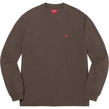Brown Supreme Small Box L/S Tee Sweaters | UK250RW
