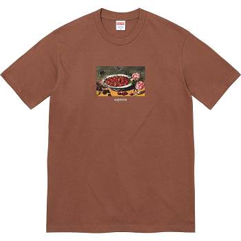 Brown Supreme Strawberries Tee T Shirts | UK340HK