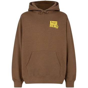 Brown Supreme X Antihero Hoodie | UK131GL