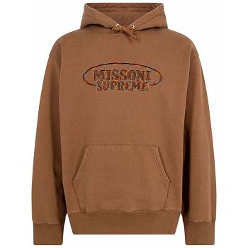 Brown Supreme x Missoni Logo Hoodie | UK135LH