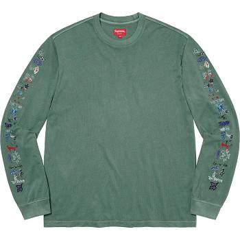 Green Supreme AOI Icons L/S Top Sweaters | UK278YU