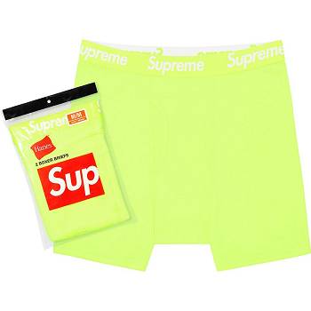 Green Supreme Hanes® Boxer Briefs (2 Pack) Underwear | UK491AP