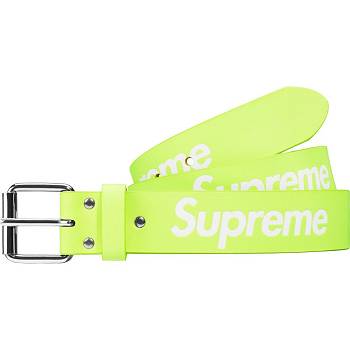 Green Supreme Repeat Leather Belt Belts | UK427NB