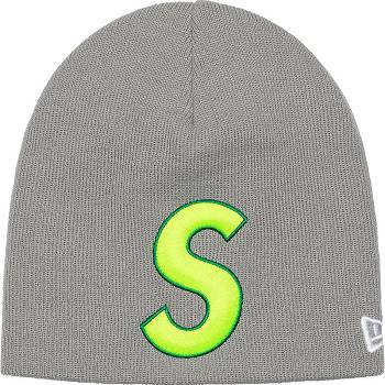 Grey Supreme New Era® S Logo Beanie Hats | UK440SO