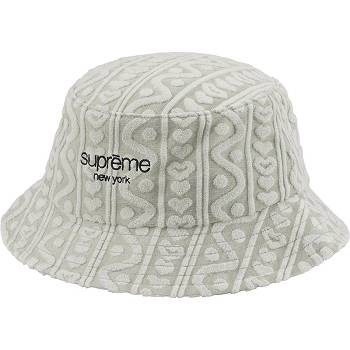 Grey Supreme Terry Pattern Crusher Hats | UK451VD